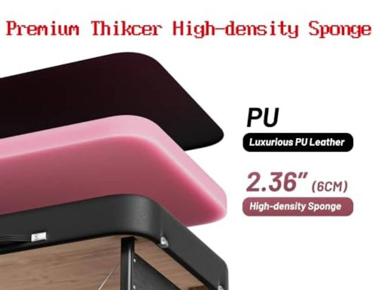 Black massage table headrest pad with layered foam and PU leather upholstery