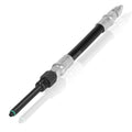 Compression tester adapter with black hose and silver metal fittings, green O-ring tip