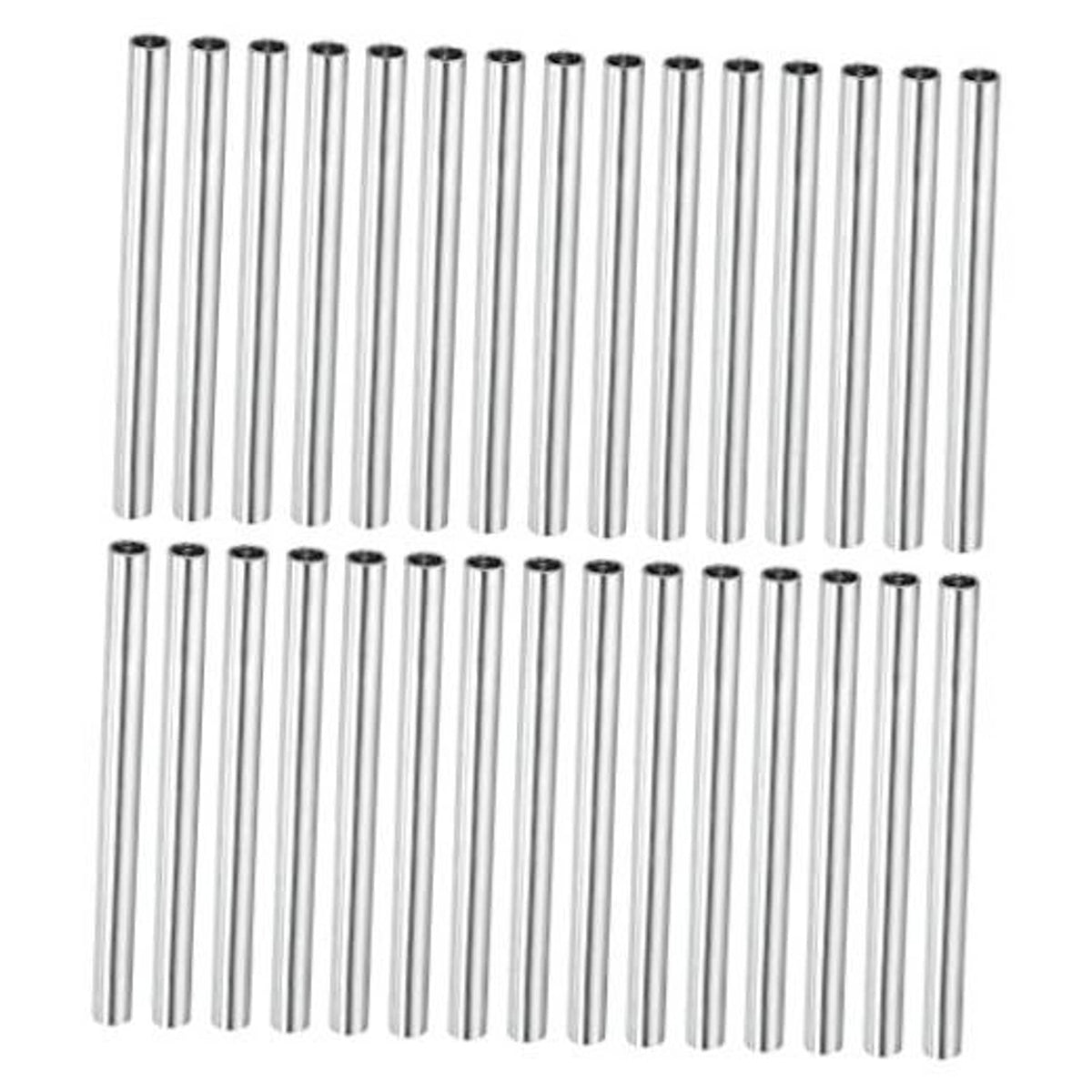 Round steel threaded coupling sleeve rods, M4 female thread, 60mm length (pack view).