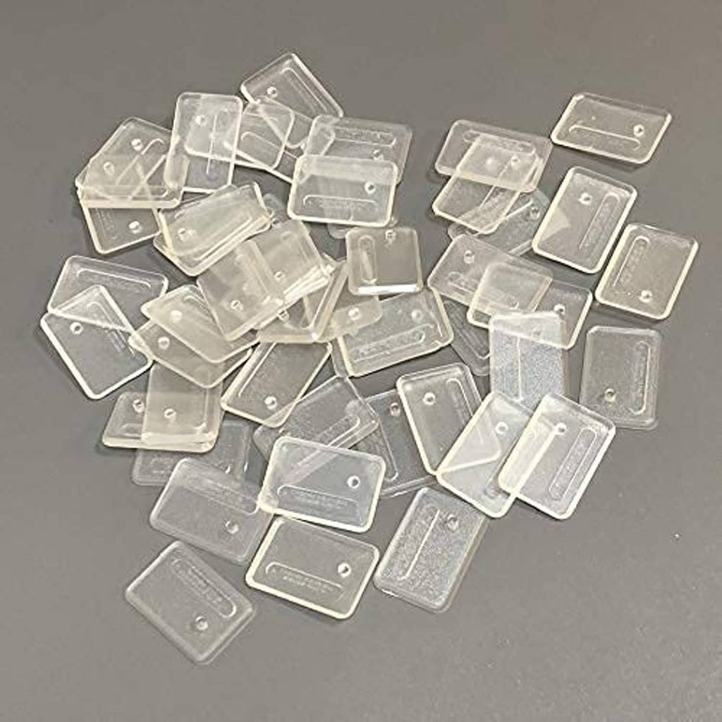 Transparent plastic action figure stands, 3.75 in, set of clear rectangular bases