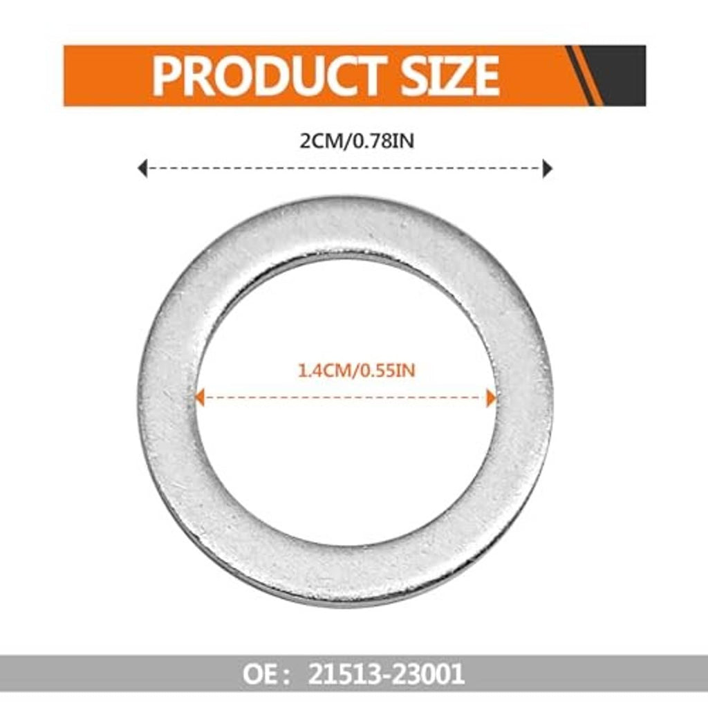 Single silver oil drain plug gasket washer, circular sealing ring