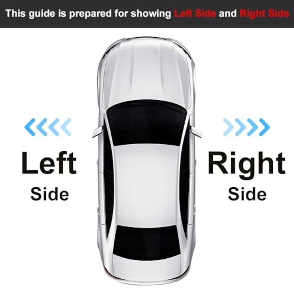 Left and right side orientation guide for vehicle seat placement