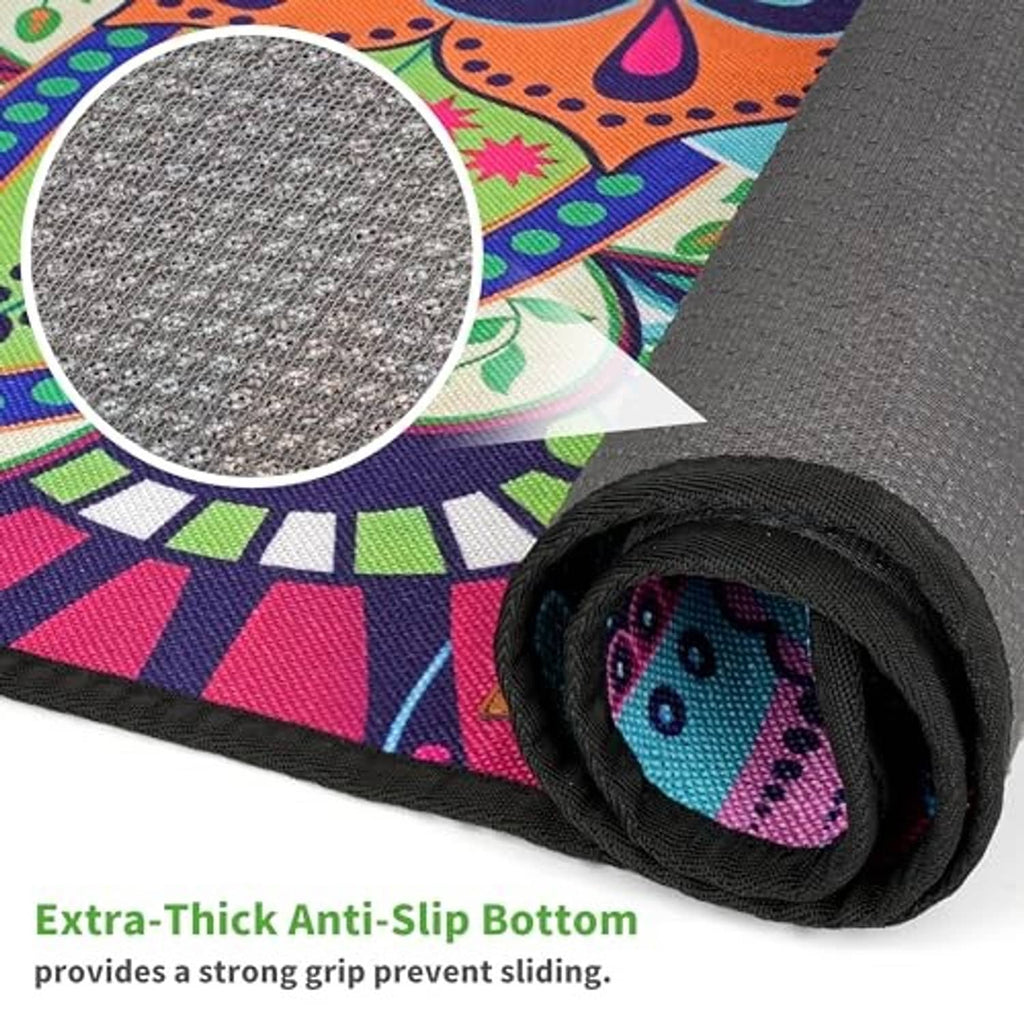 Extra-thick anti-slip bottom with rolled edge on colorful mandala seat cover