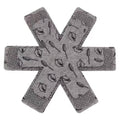 Gray pot and pan protectors set of 12, utensil-pattern cross-shaped pads