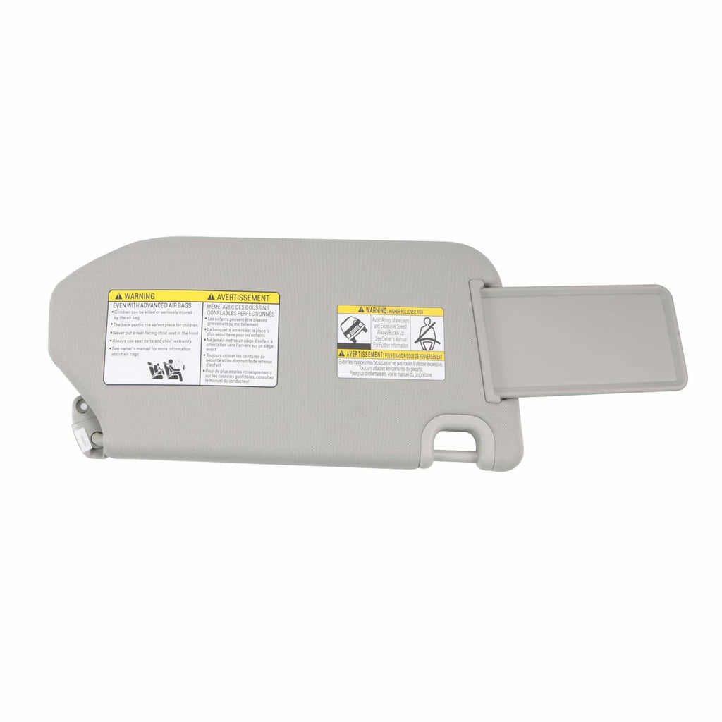 Left driver-side car sun visor with vanity mirror, light gray