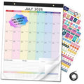 Monthly wall calendar sheet for July 2026, colorful date grid with notes lines