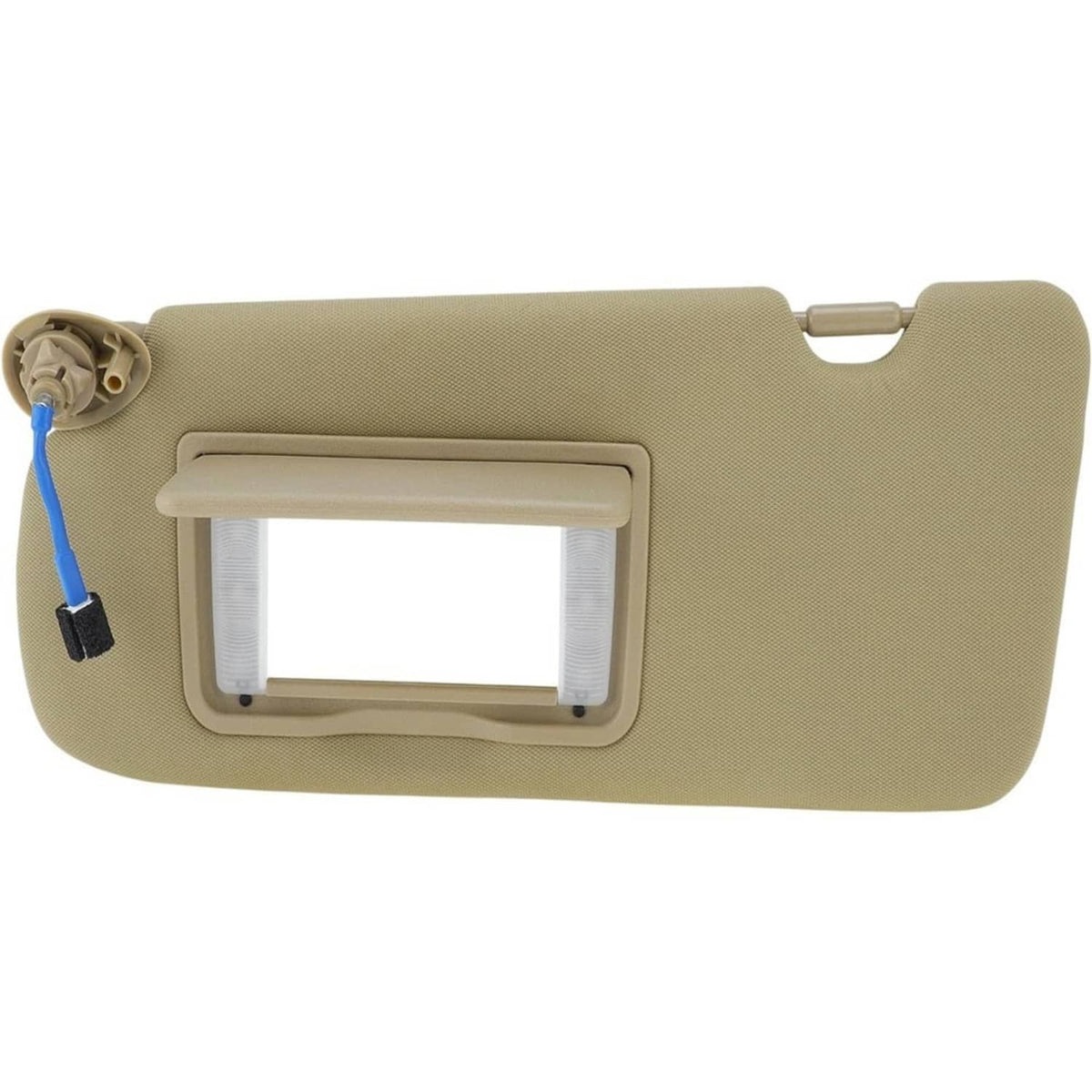 Beige left driver sun visor with lighted vanity mirror window