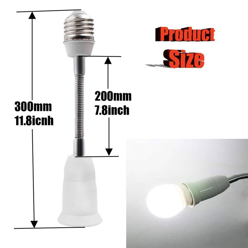 Rong&lan flexible lamp extender with E27 screw base and long neck design