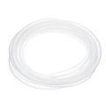 Transparent flexible silicone tubing, coiled roll with clear inner passage