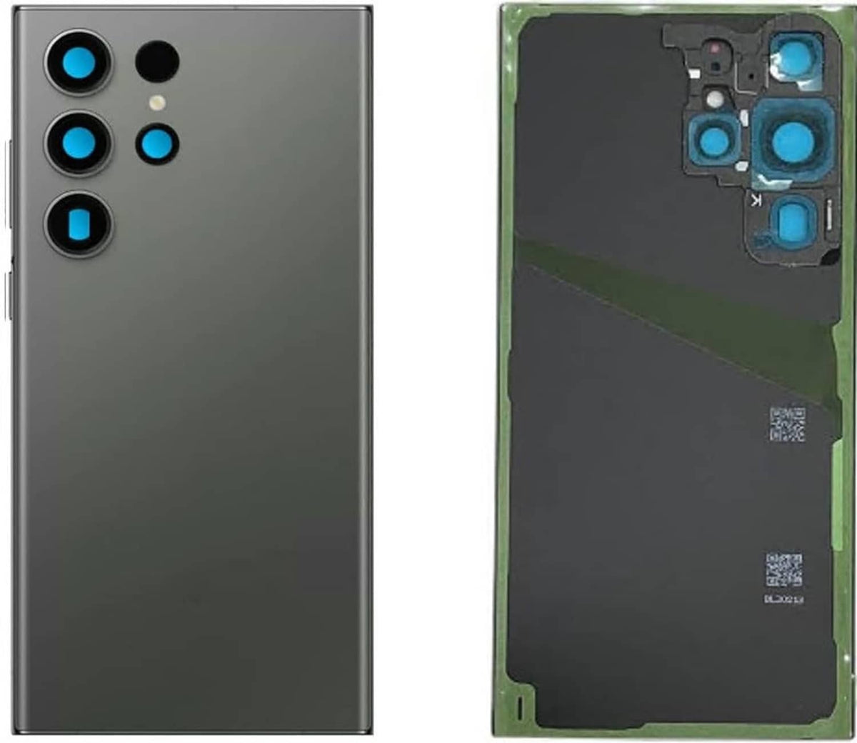 Green rear back glass replacement panel for S23 Ultra with camera openings