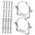 2-pack stainless steel split-ring pipe support hangers with mounting bolts and anchors