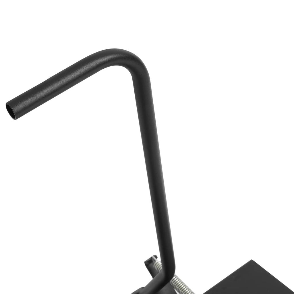 Black bent support tube for mower chute discharge shield