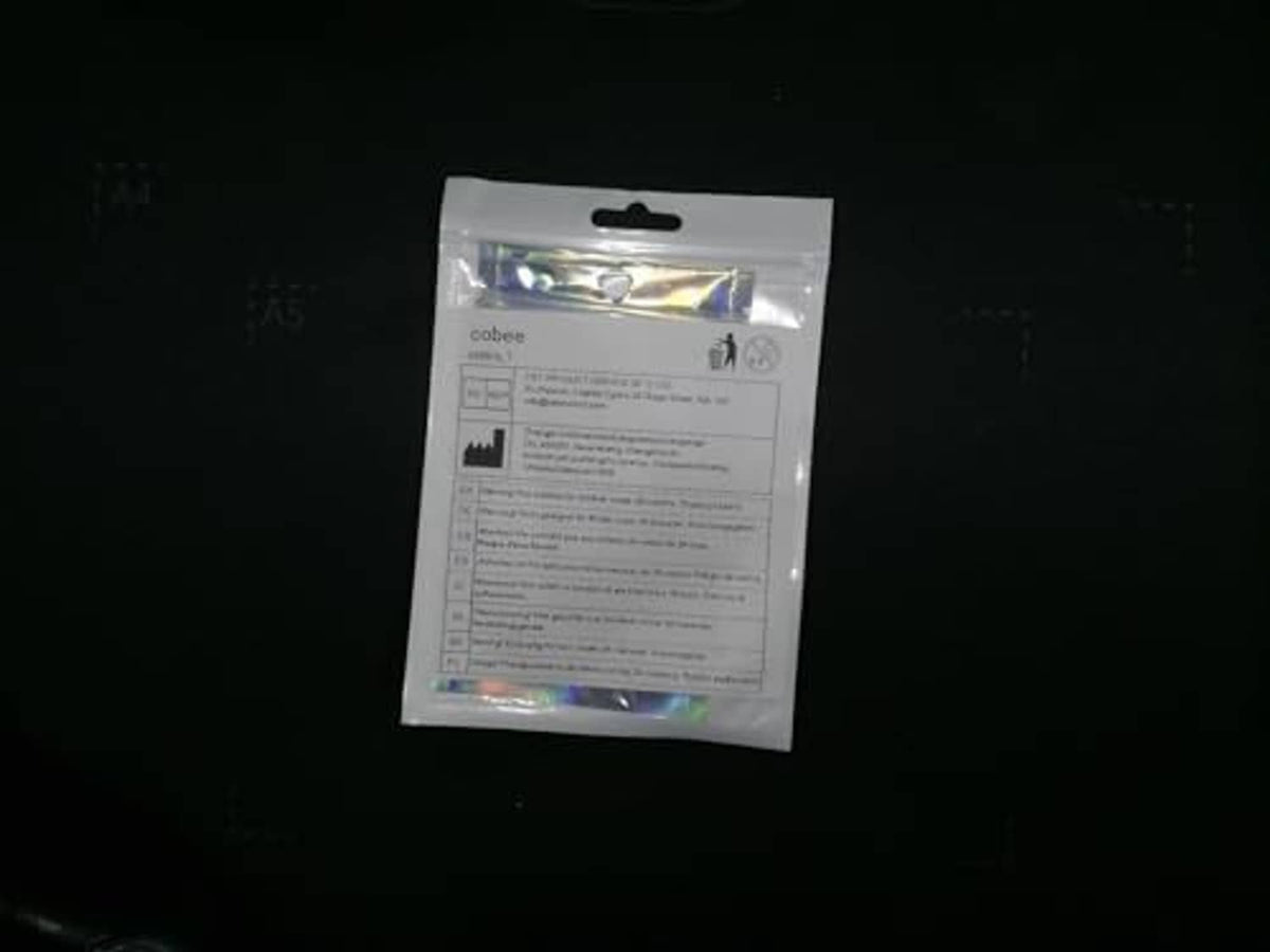 Cobee USB-C port dust plug caps retail package, sealed clear plastic bag
