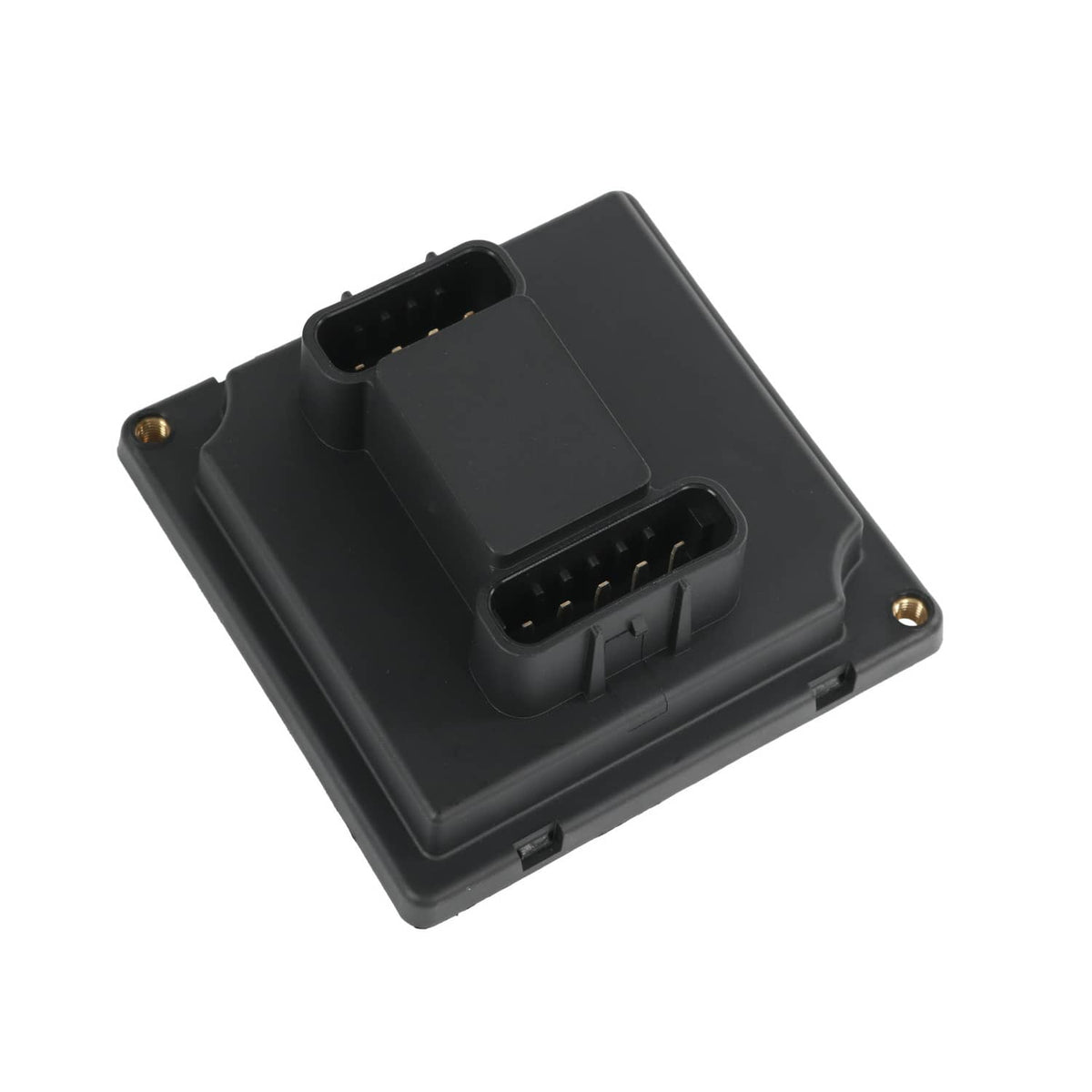 Black rectangular headlight lamp actuator relay module with two connector ports