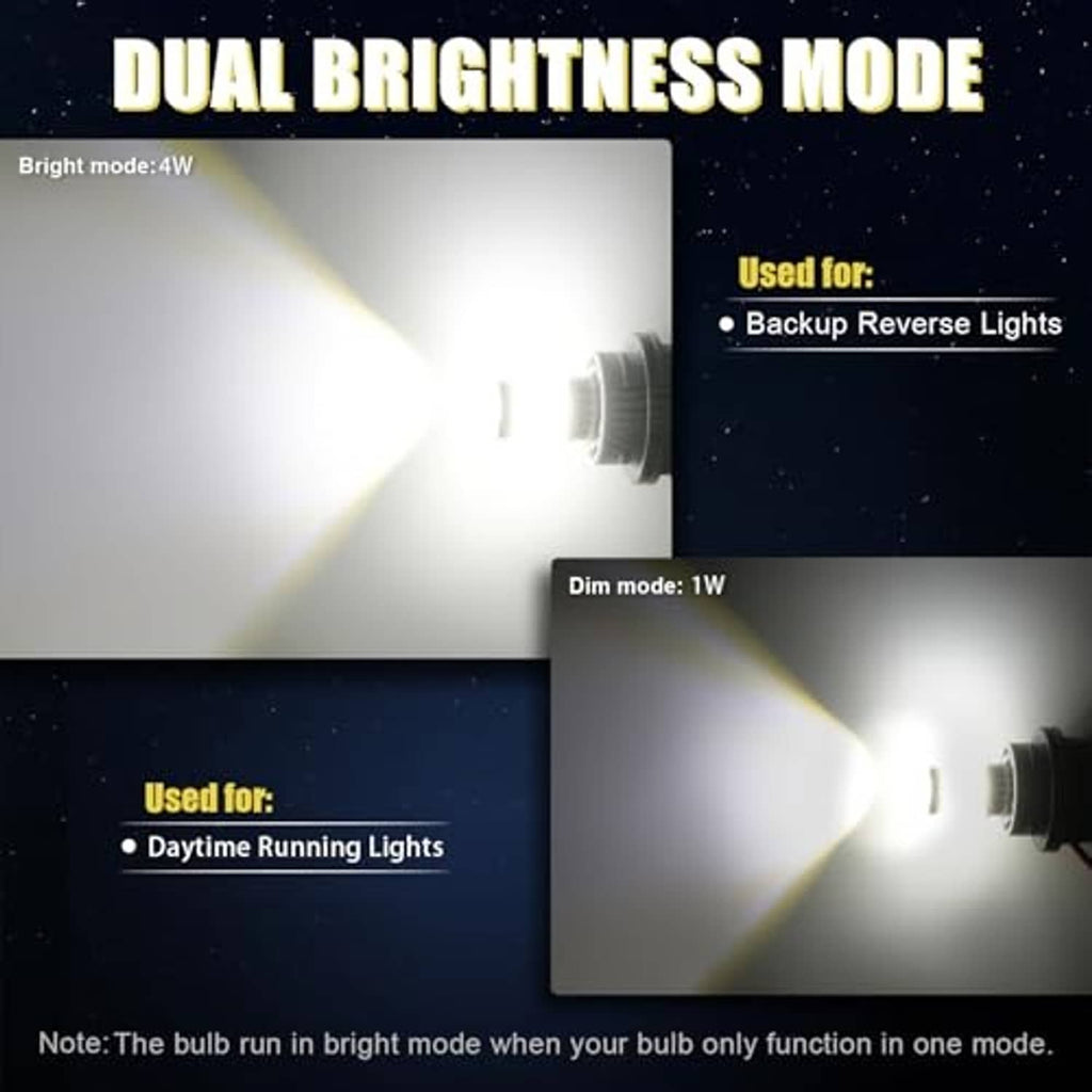 Dual-mode LED reverse light bulb with bright white LED chips, black plug base