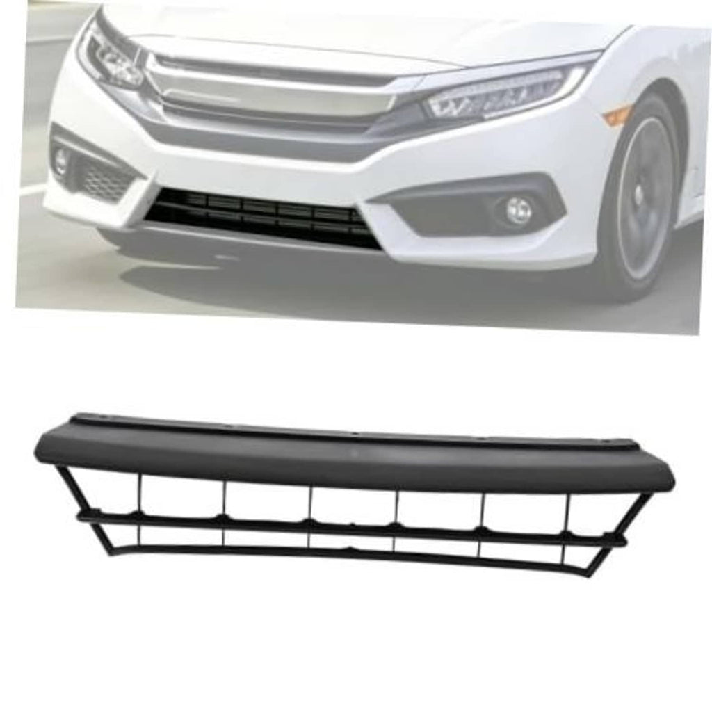 Front bumper lower grille insert, black mesh with rectangular grid openings