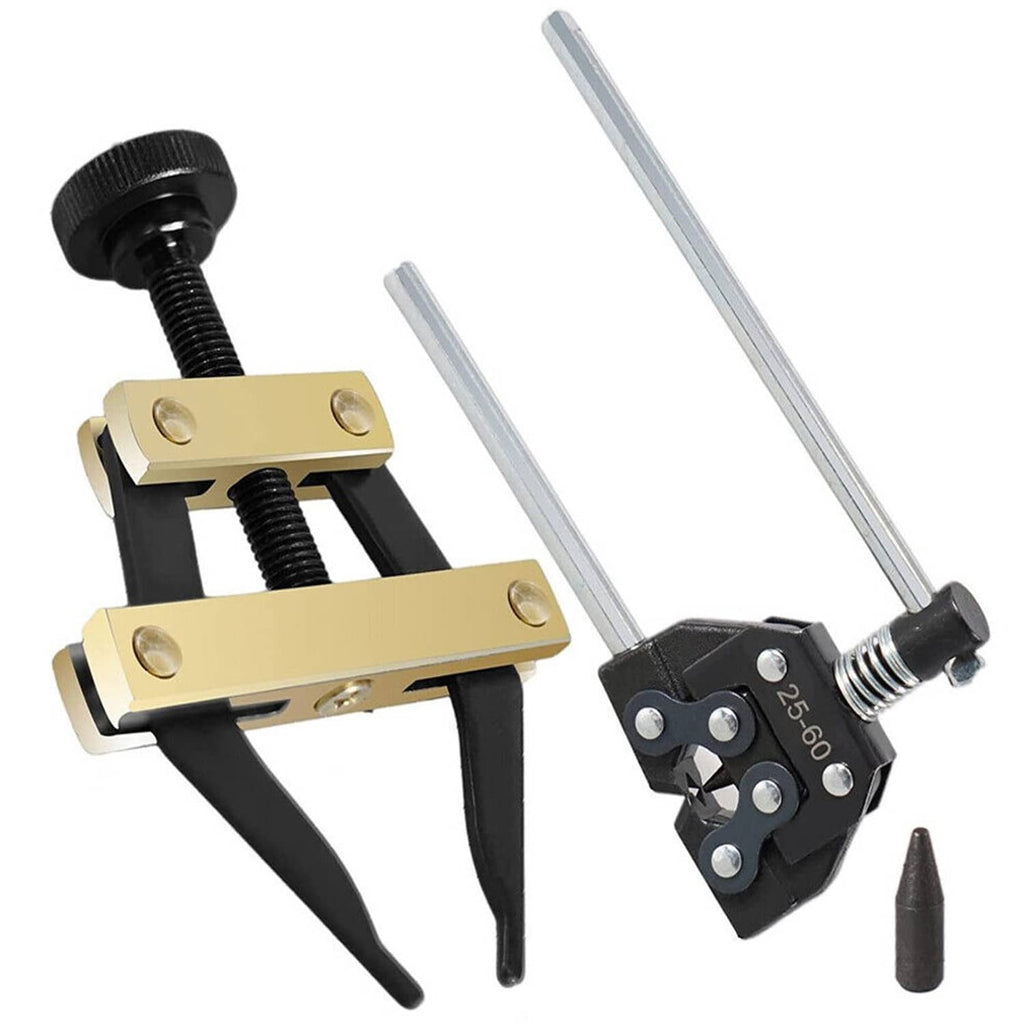 Chain detacher breaker tool kit with black frame, metal handles, and pin punch rods