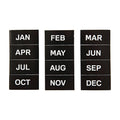 Black magnetic monthly label set with JAN–DEC blocks