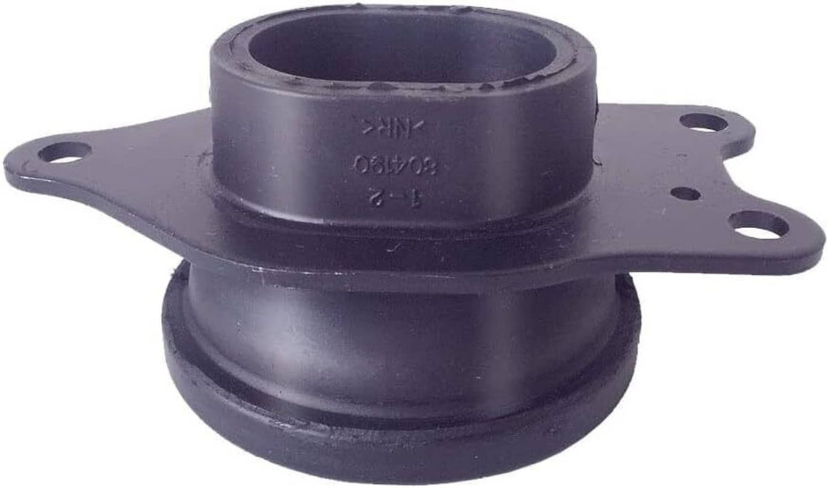 Transmission mount with dark rubber insulator and metal bracket plate