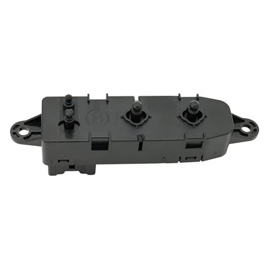 Power seat control switch, dark gray body with three top knobs and side mounting tabs