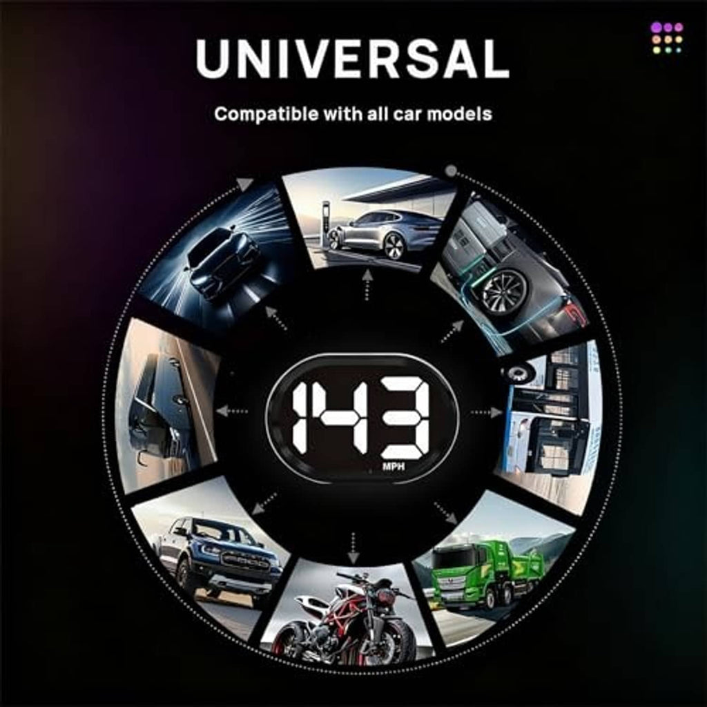 Universal car GPS HUD speedometer with digital MPH display