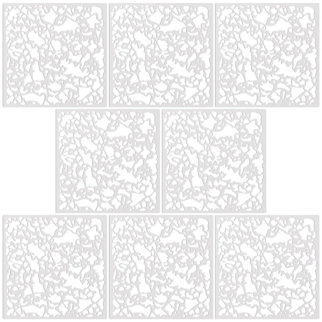 Set of white knockdown drywall repair texture sheets, square tiles