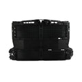 Front bumper grille air shutter housing, black plastic with grid and central motor area