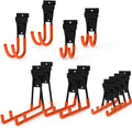 Black slatwall utility hooks with orange anti-slip rubber U-shaped holders