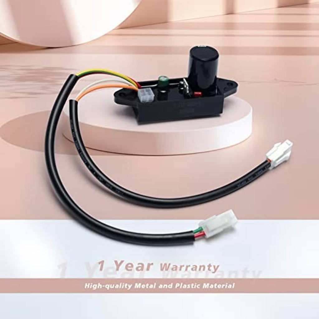 Ignition coil control module with black base and colored wire harness on stand