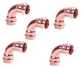 Copper 90-degree press elbow fittings, 1 in, heavy-duty, LF copper, multiple