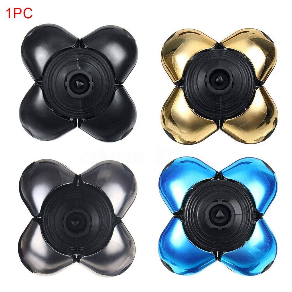 Single electric razor replacement head with five circular blades, black and gold finishes