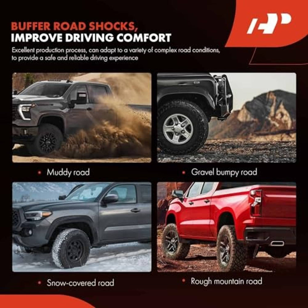 Suspension control kit driving performance shown on muddy, gravel, snow, and rough roads
