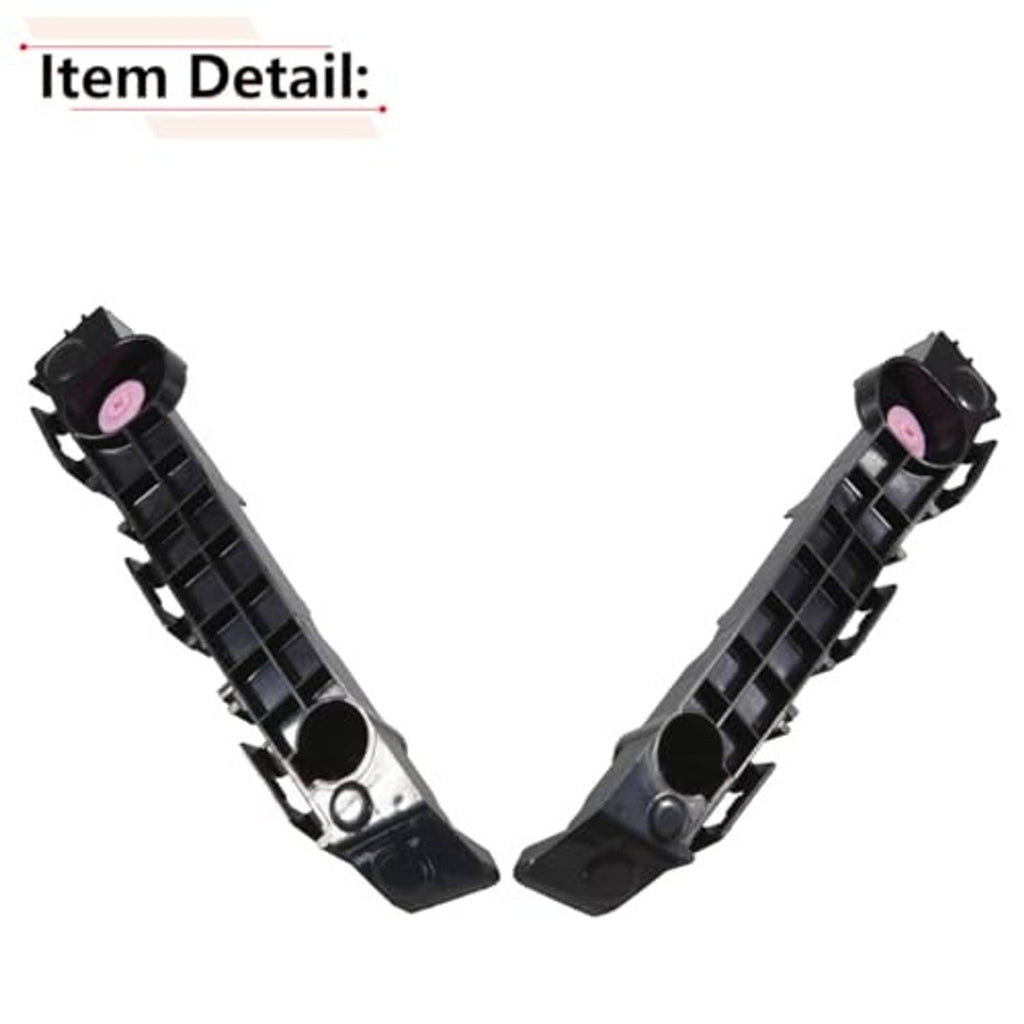 Black bumper bracket detail pieces with grid pattern, openings, and pink mounting caps
