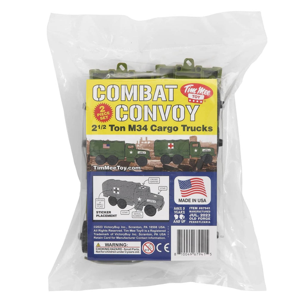 Combat Convoy sticker pack for TimMee 2 1/2 Ton M34 Cargo Trucks, made in USA