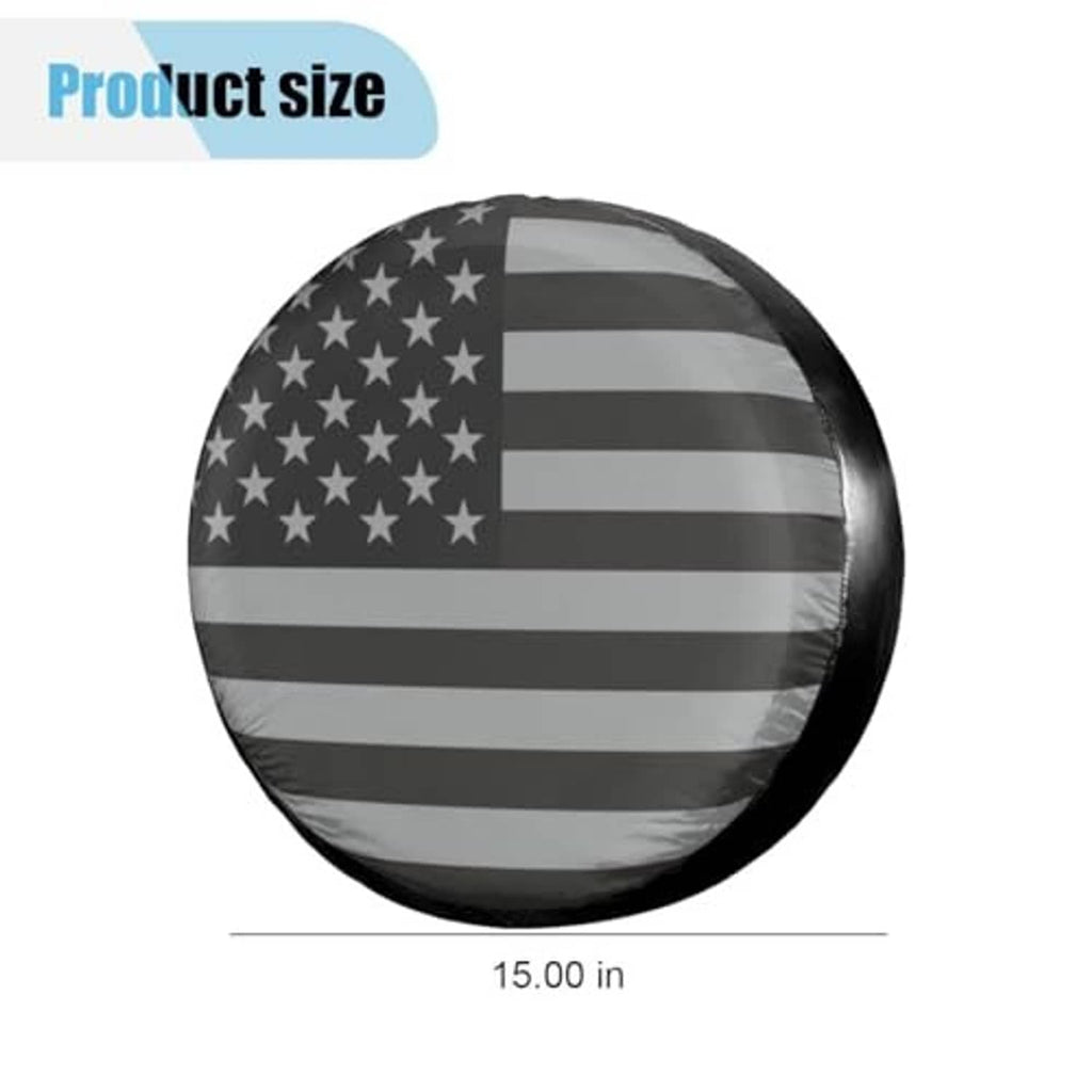 15-inch American flag spare tire cover, round fit with stars and stripes