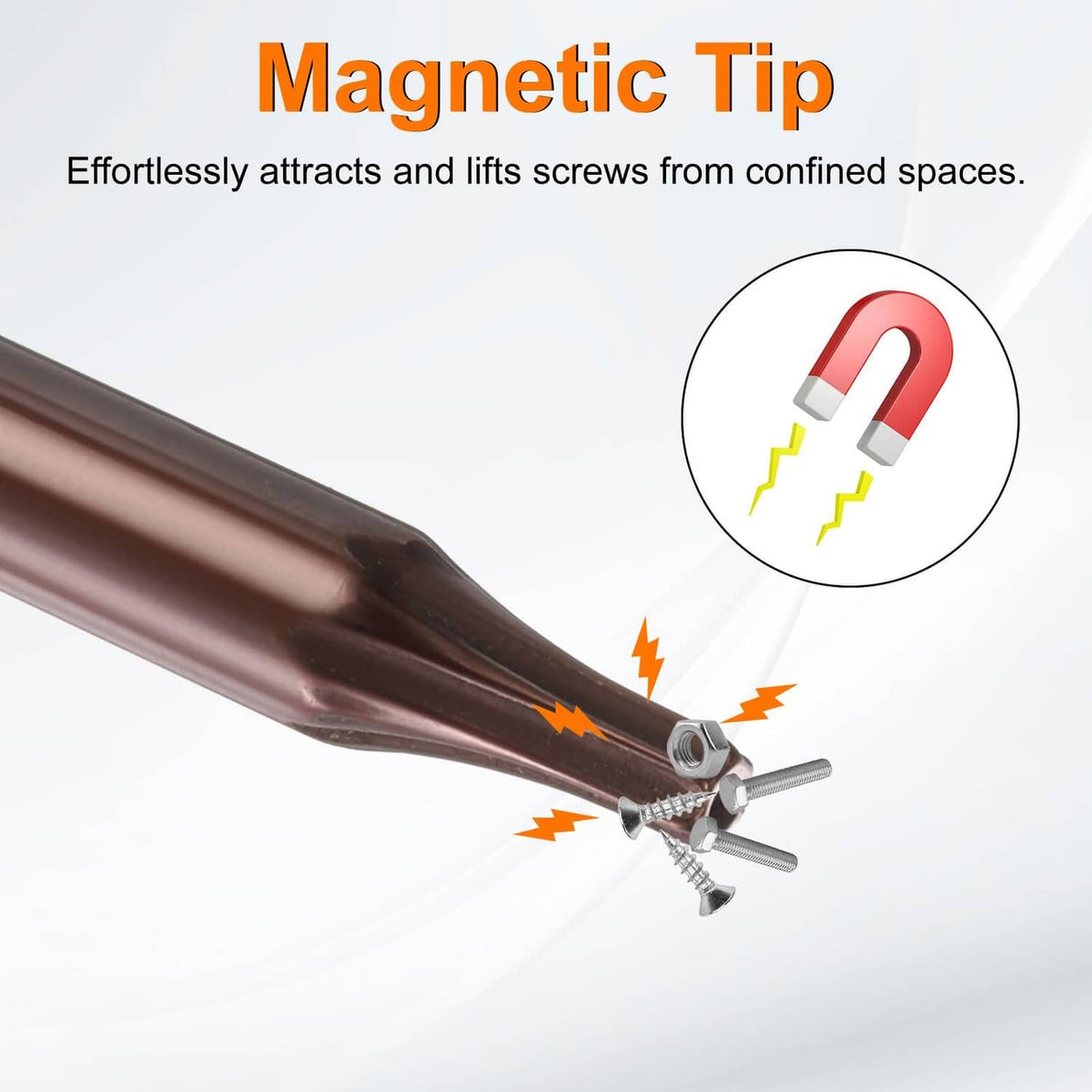 Torx T30 screwdriver tip area with brown shaft and black handle, detailed view