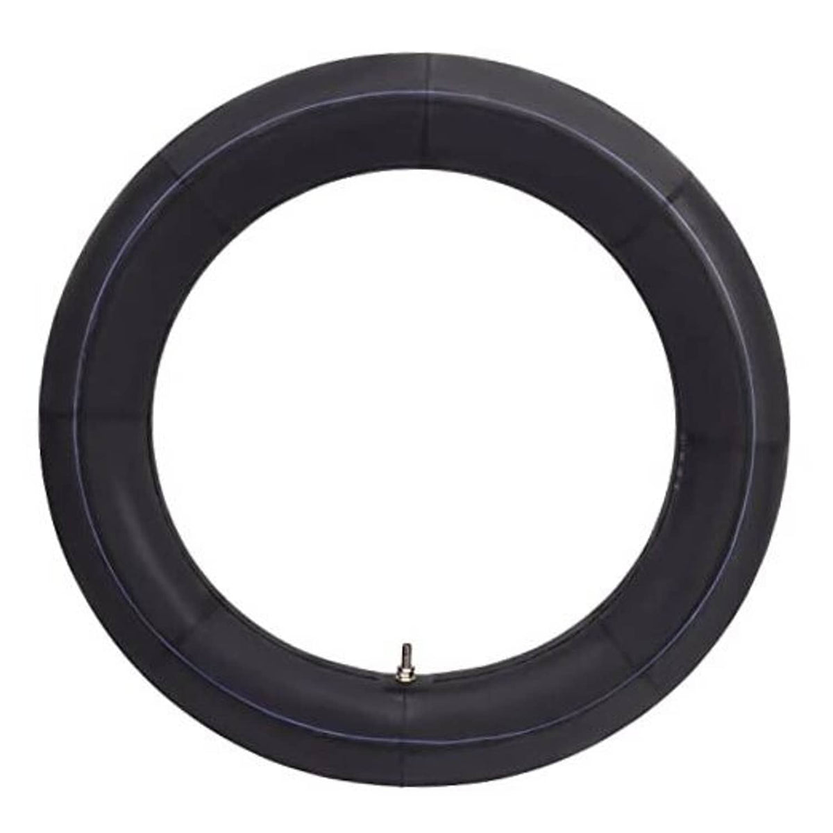 Black motorcycle inner tube ring with valve stem