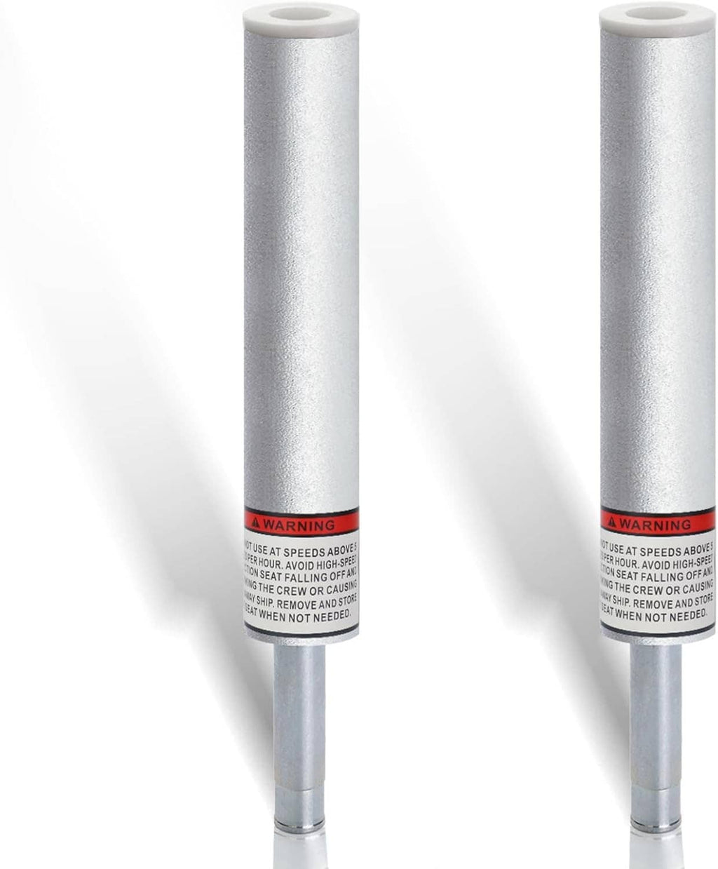 Silver marine boat seat pin post with flanged top and foot, two-pack view