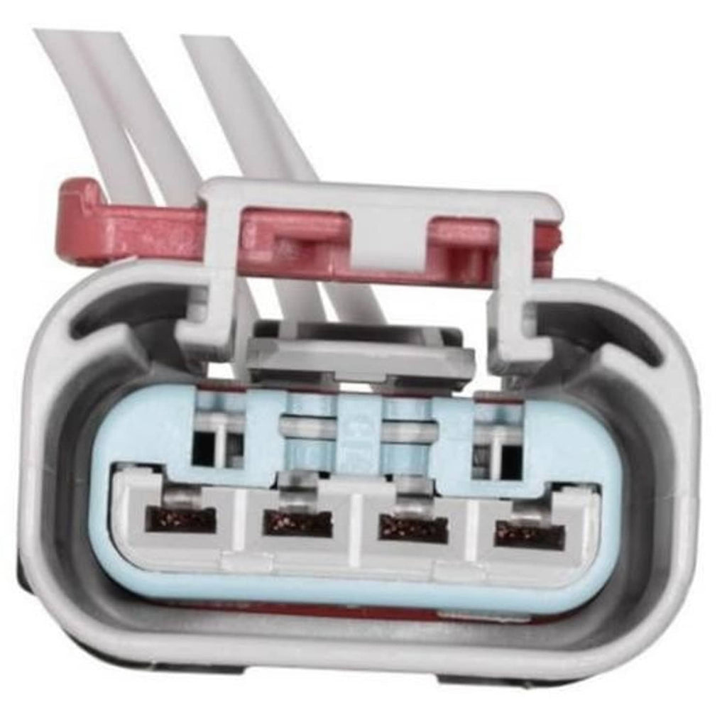 Throttle body connector pigtail with four-pin plug, gray housing and red latch