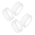 Pack of 4 clear silicone ring covers, stacked view showing oval openings