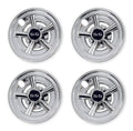 Chrome golf cart hubcap set of 4 with SS center cap and reflective wheel-cover design