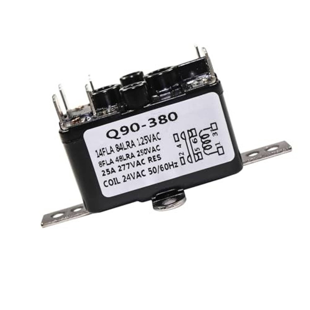 Fan relay module 24VAC, black housing, front label, mounting bracket, pin terminals