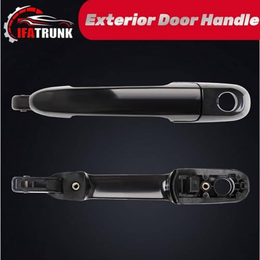 Black exterior door handle and inner housing assembly with key cylinder opening