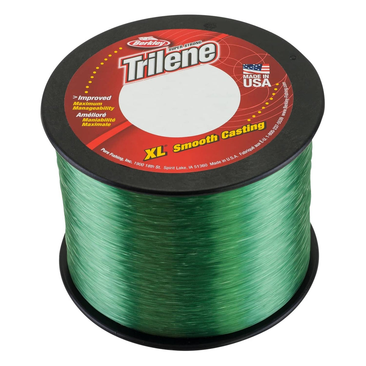 Low-visibility green monofilament fishing line spool, smooth casting line 6 lb