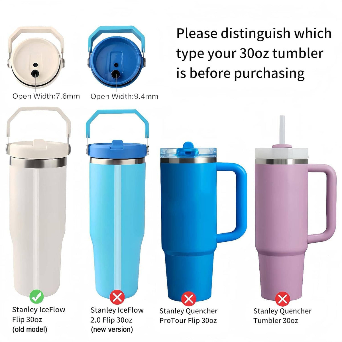 Replacement straw pieces and tools for flip top tumbler, including clear straw tube.