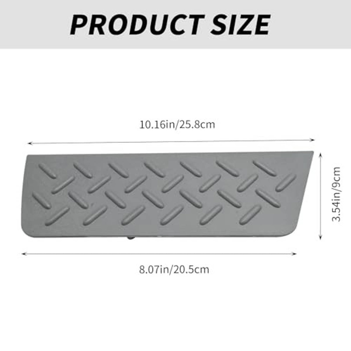 Gray anti-slip shield cover panel with raised oval grip pattern, flat front view