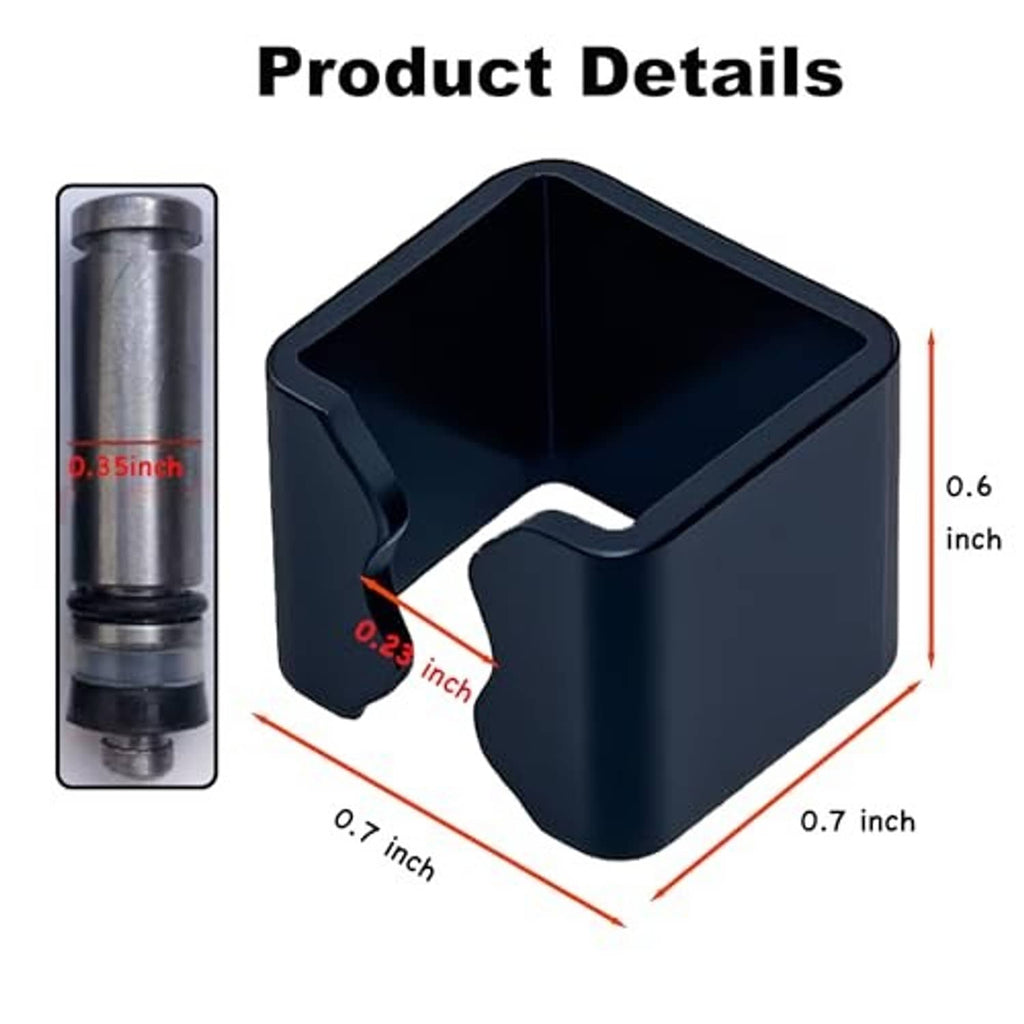 Black corner hoop clamp clip with rounded notch for securing jack components