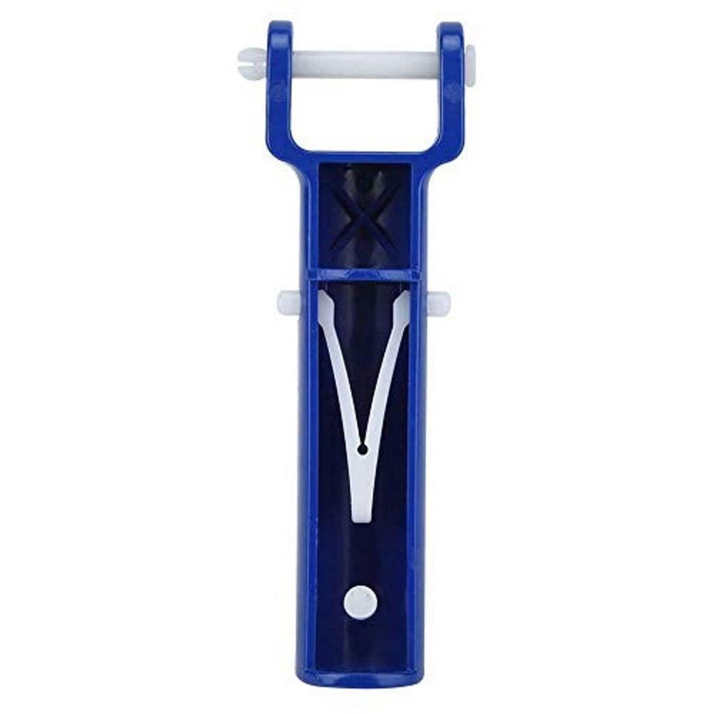 Blue pool vacuum handle replacement kit with V-clip and pin, top bracket detail