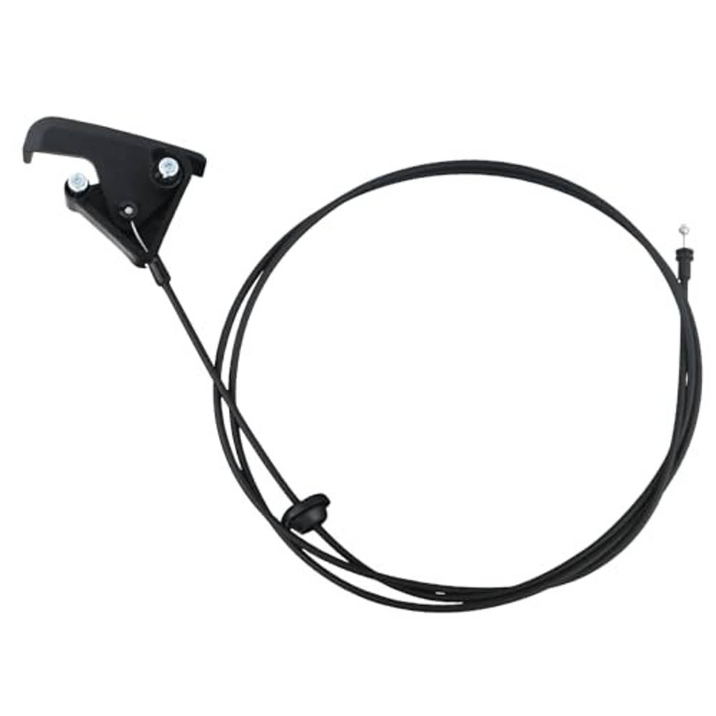 Hood release cable assembly with black pull handle and bracket