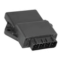Black CDI ignition control module with angled housing and front multi-pin socket